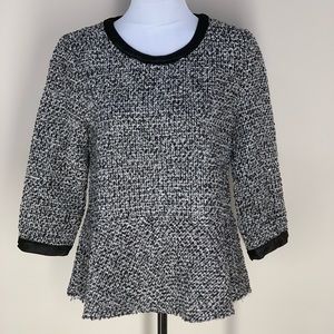 NWT Anthropologie Mo : Vint Black & White Top